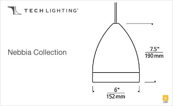 Tech Lighting 700MPNEBLKZ Nebbia 1 Light Pendant with Hand-Blown Smoke ...
