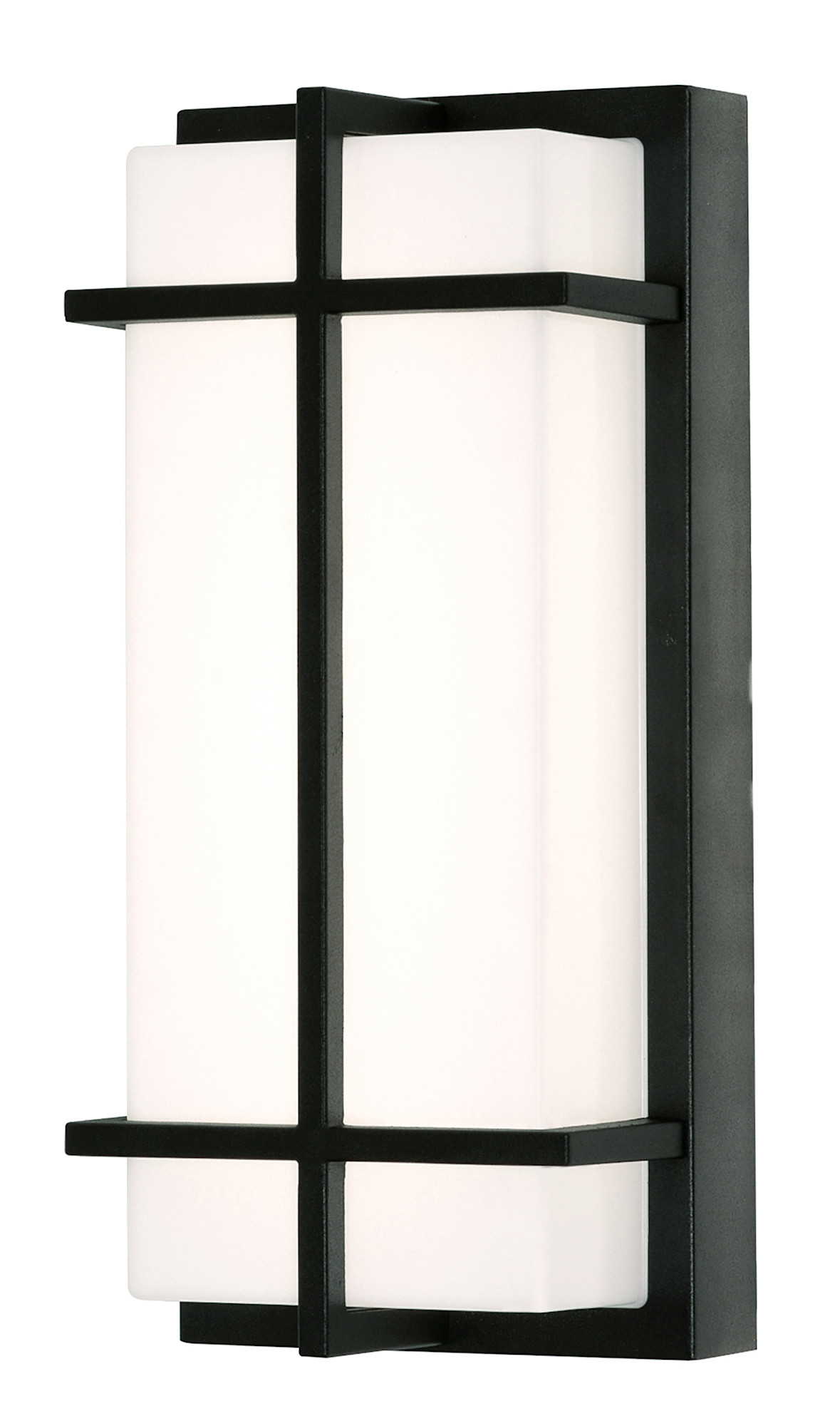 Photos - Floodlight / Street Light AFX AUGW0612LAJMV August 12" Tall LED Outdoor Wall Sconce with White Acrylic Shade Black / White Outdoor Lighting Wall Sconc