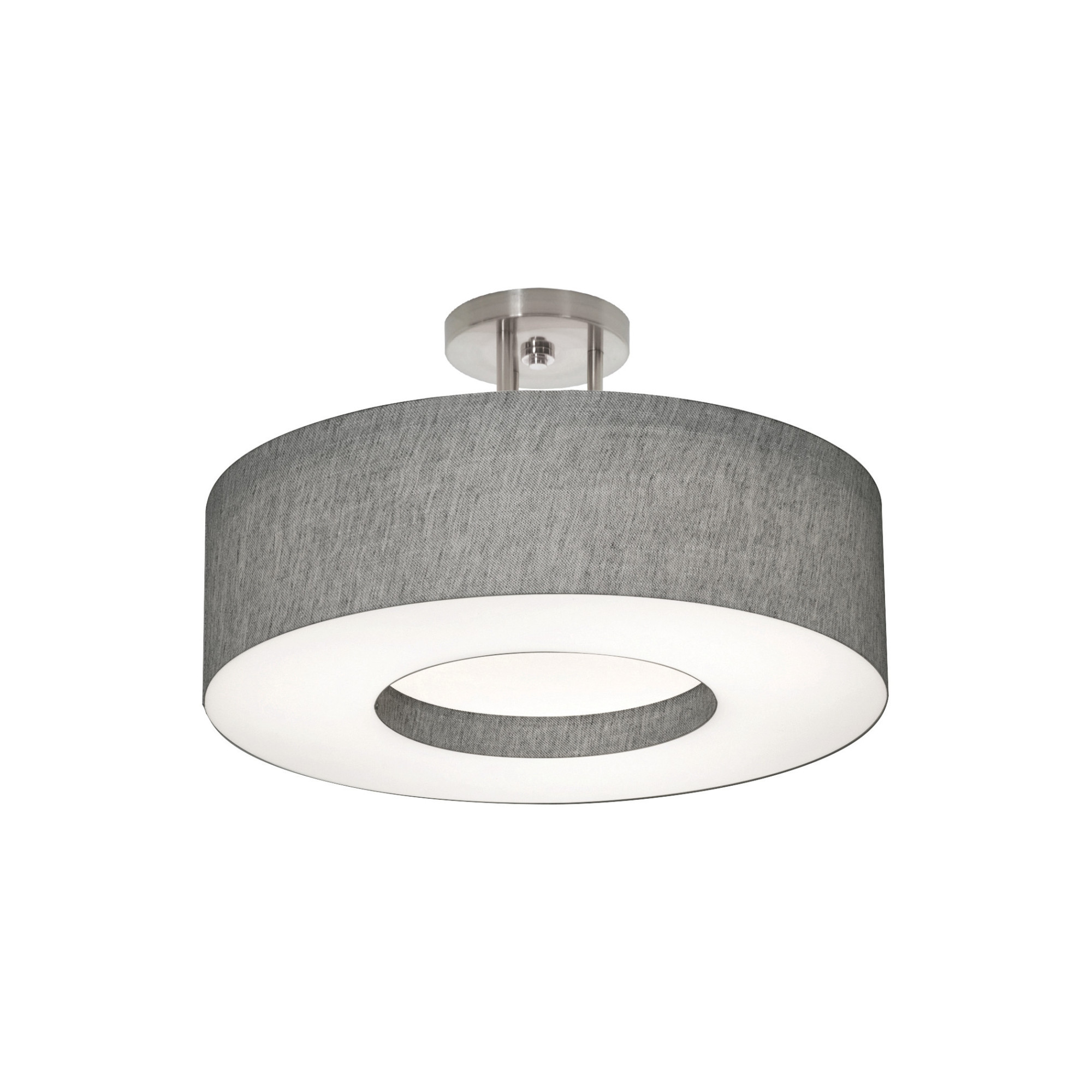 Photos - Chandelier / Lamp AFX MCF1214LAJUD-SF Montclair 13" Wide LED Semi-Flush Drum Ceiling Fixture Satin Nickel / Grey Indoor Lighting Ceiling Fixtu 