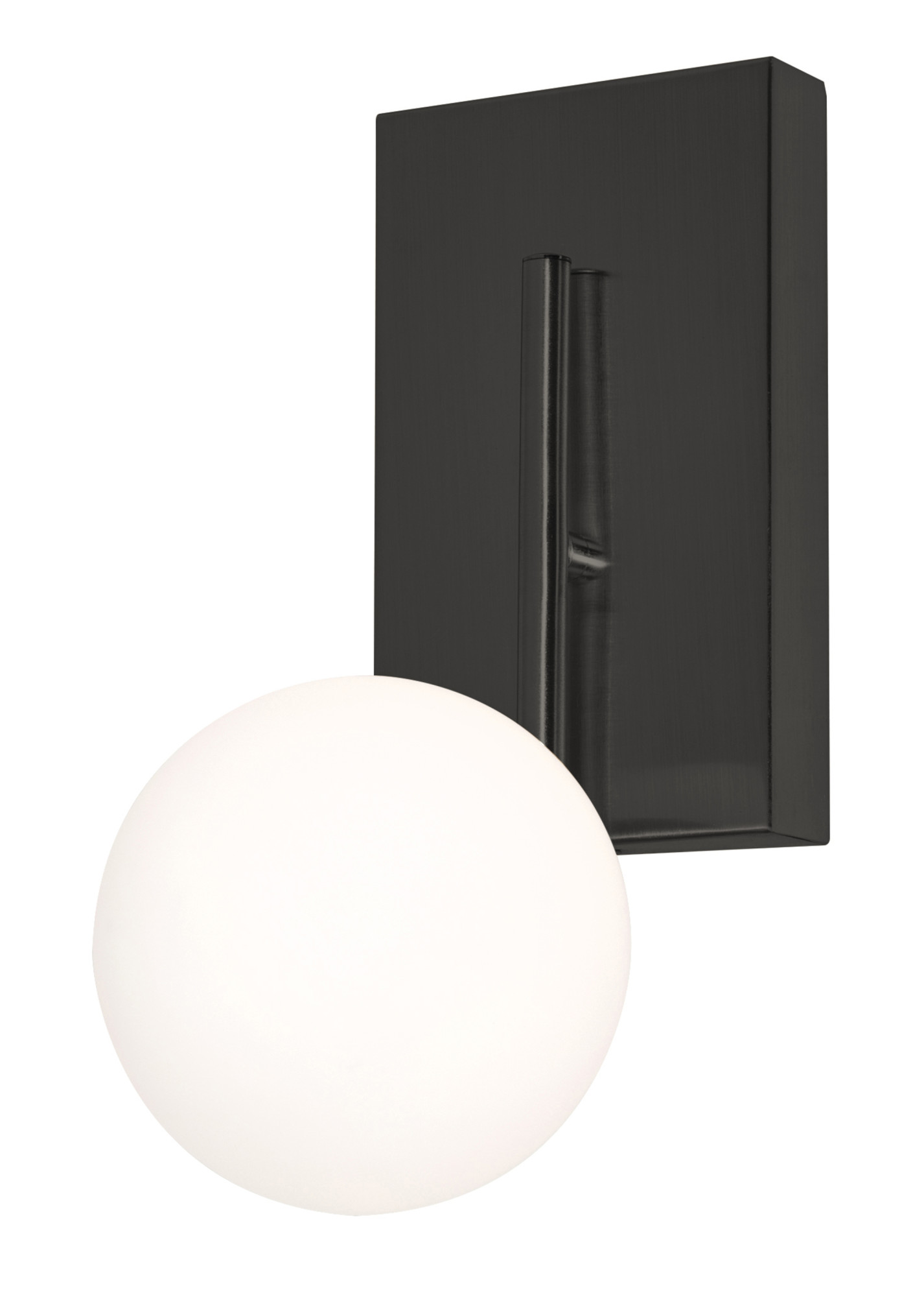 Photos - Chandelier / Lamp AFX METS0512L30D1 Metropolitan 12" Tall LED Bathroom Sconce with Frosted Glass Shade Black Indoor Lighting Bathroom Fixtures 