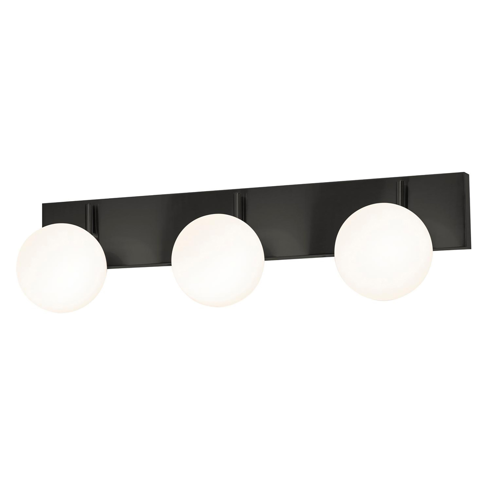 Photos - Chandelier / Lamp AFX METV3008L30D1 Metropolitan 3 Light 30" Wide LED Vanity Strip with Frosted Glass Shades Black Indoor Lighting Bathroom Fi 