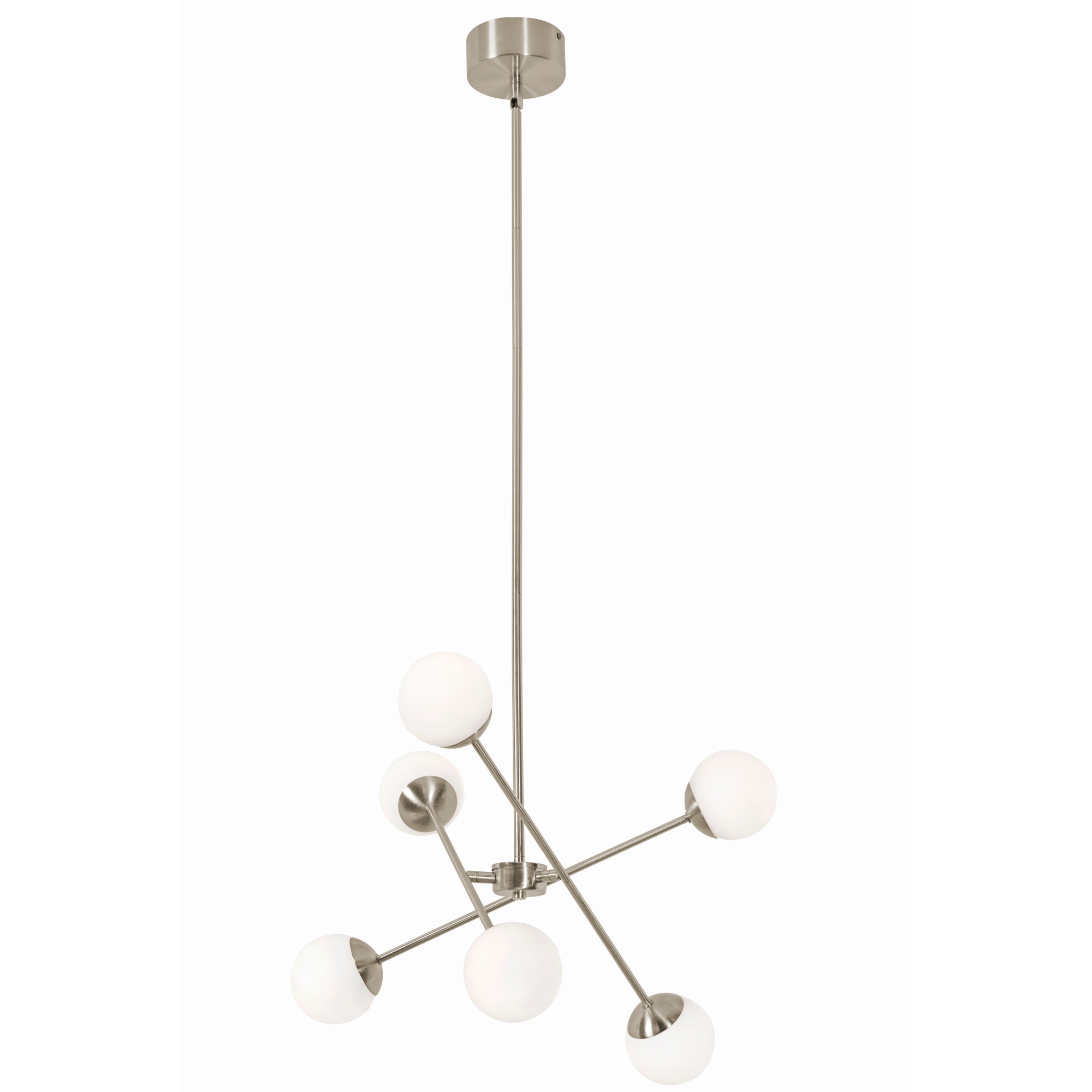 Photos - Chandelier / Lamp AFX PRLP24L30D1 Pearl 6 Light 24" Wide LED Multi Light Pendant Satin Nickel Indoor Lighting Pendants PRLP24L30D1SN