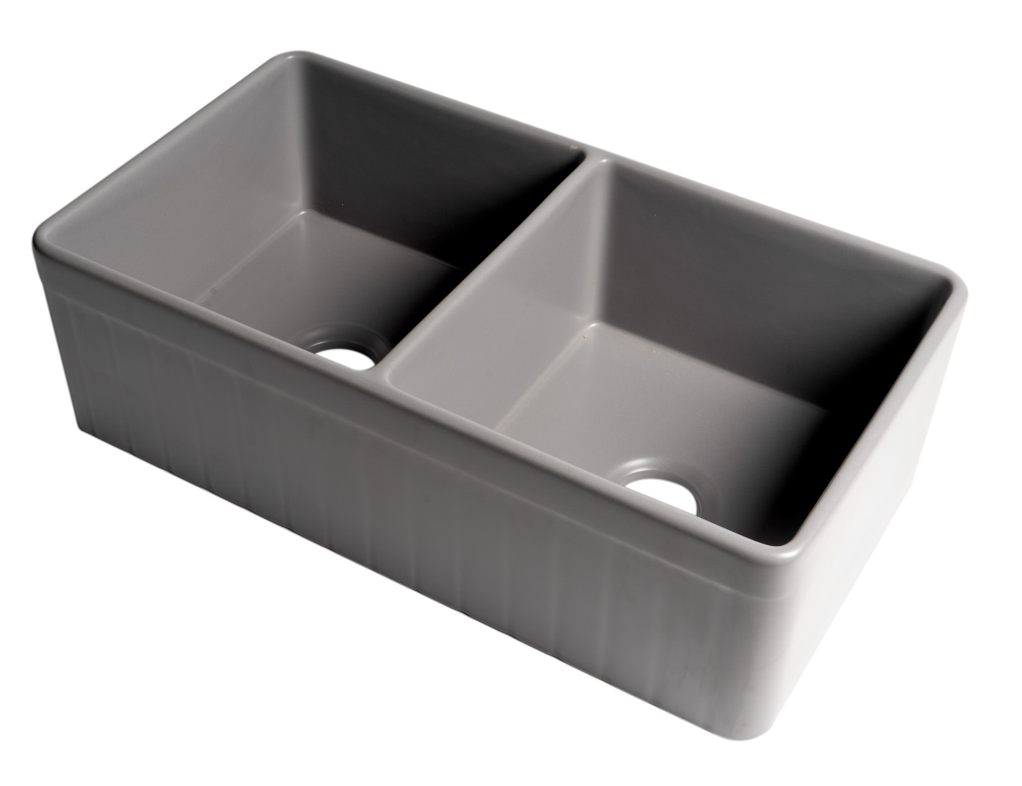 Photos - Kitchen Sink Alfi brand ABF3318D 33" Farmhouse Double Basin Fireclay  Gray Matte Sinks s Fireclay ABF3318D-GM 