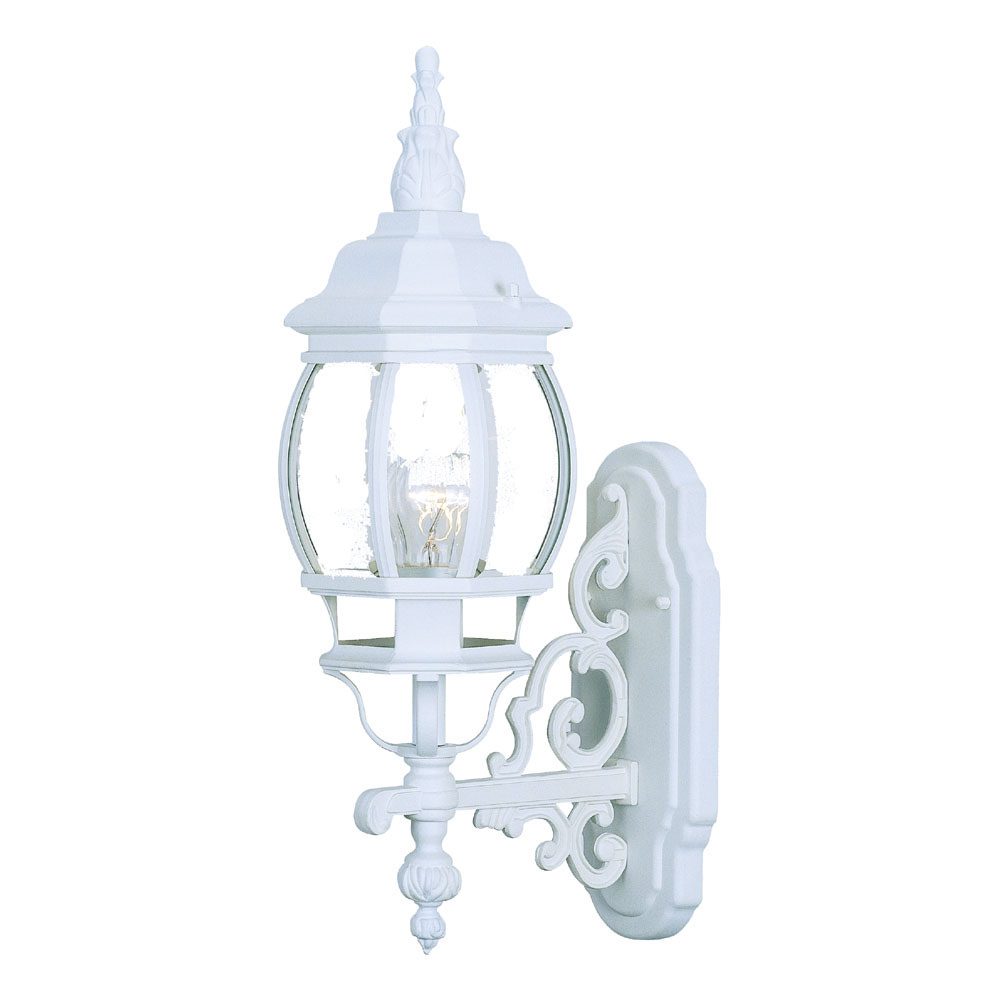 Photos - Floodlight / Street Light Acclaim Lighting 5150 Chateau 1 Light 20.5" Height Outdoor Wall Sconce Textured White / Clear Beveled Glass Outdoor Lighting