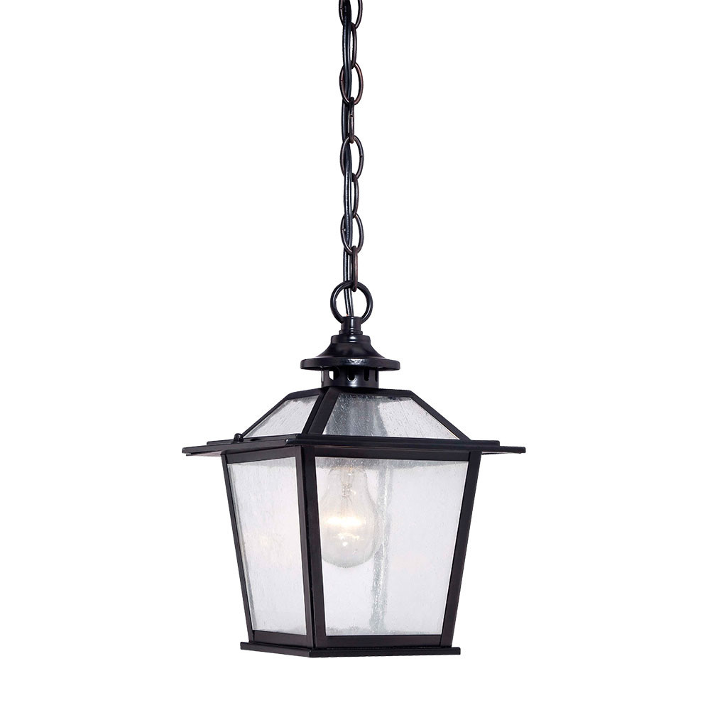 Photos - Floodlight / Street Light Acclaim Lighting 9706 Salem 1 Light Outdoor Pendant with Clear Seeded Glass Matte Black Outdoor Lighting Pendants 9706BK