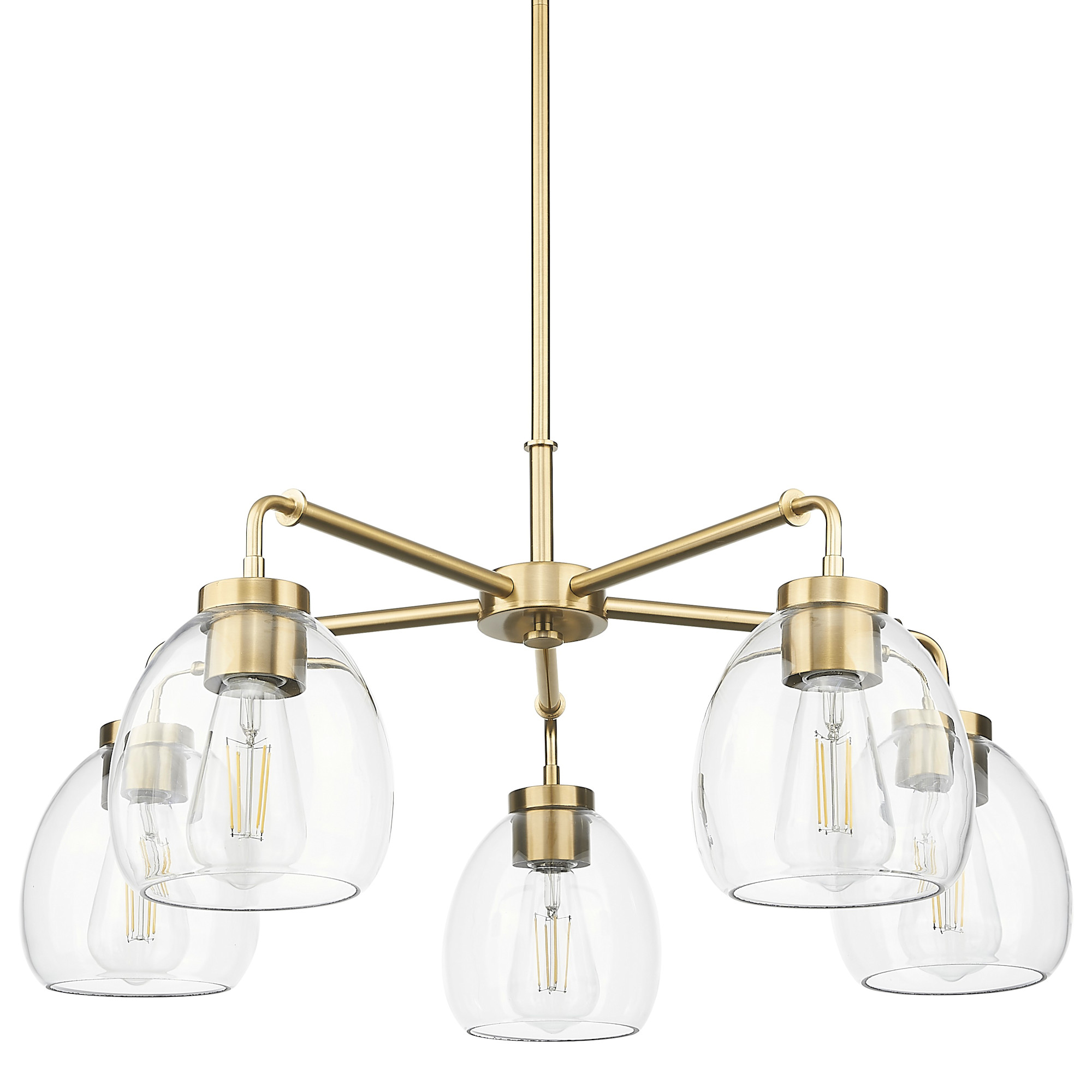Photos - Chandelier / Lamp Dawes Acclaim Lighting IN20063  5 Light 27" Wide Chandelier with Clear Glass Shades Brass Indoor Lighting Chandeliers IN20063 