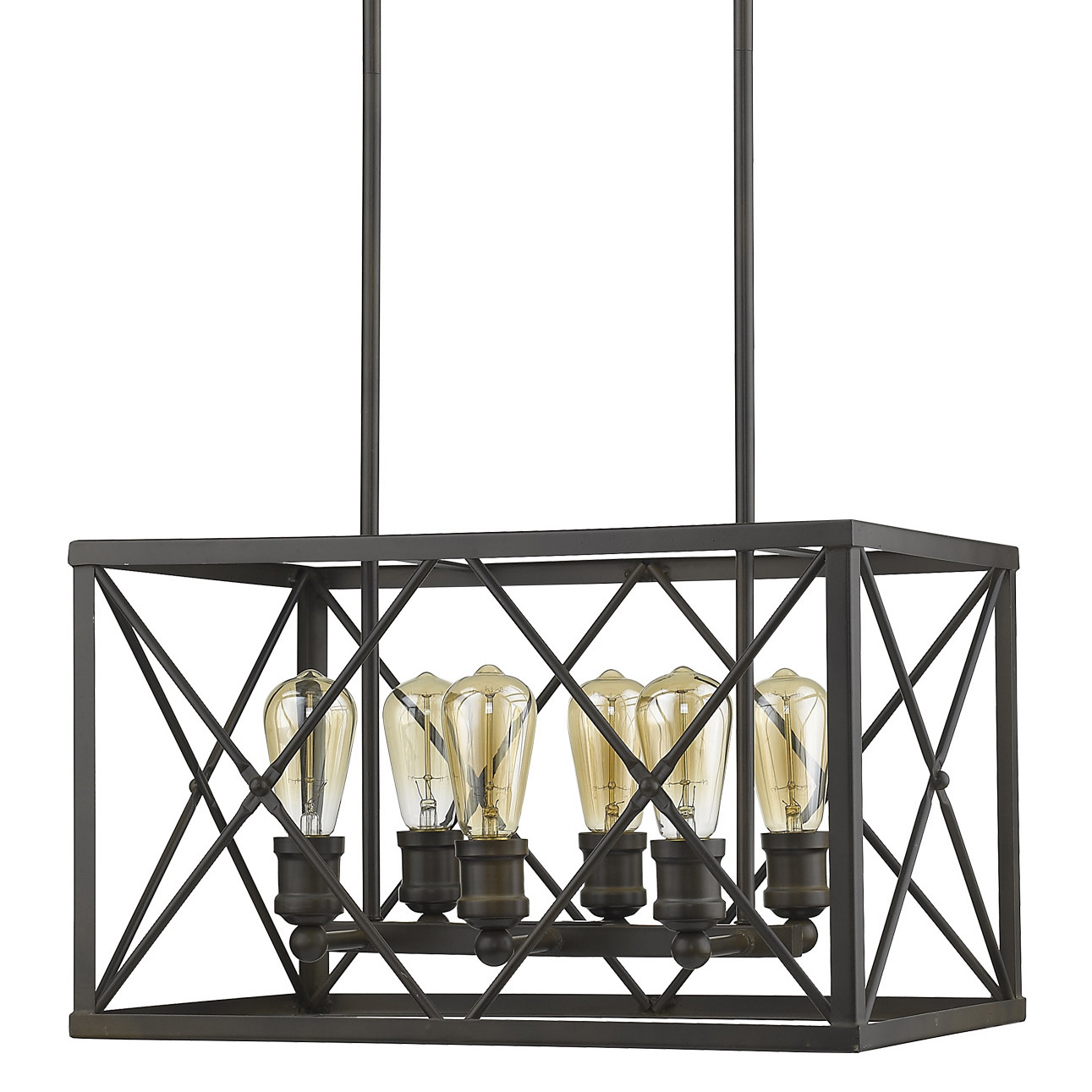 Photos - Chandelier / Lamp Acclaim Lighting IN21125 Brooklyn 6 Light 20" Wide Linear Chandelier Oil Rubbed Bronze Indoor Lighting Chandeliers IN21125OR
