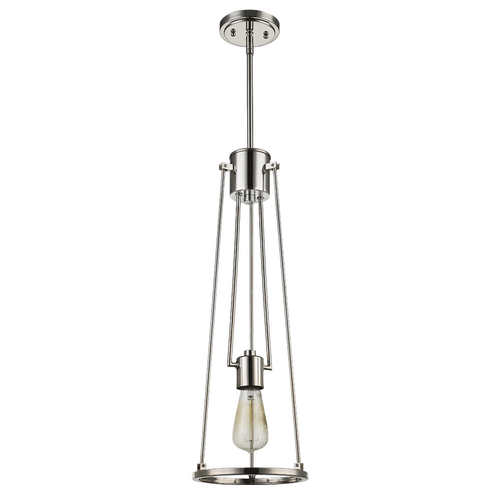 Photos - Chandelier / Lamp Acclaim Lighting IN21204 Jade Single Light 8" Wide Mini Pendant Polished Nickel Indoor Lighting Pendants IN21204PN