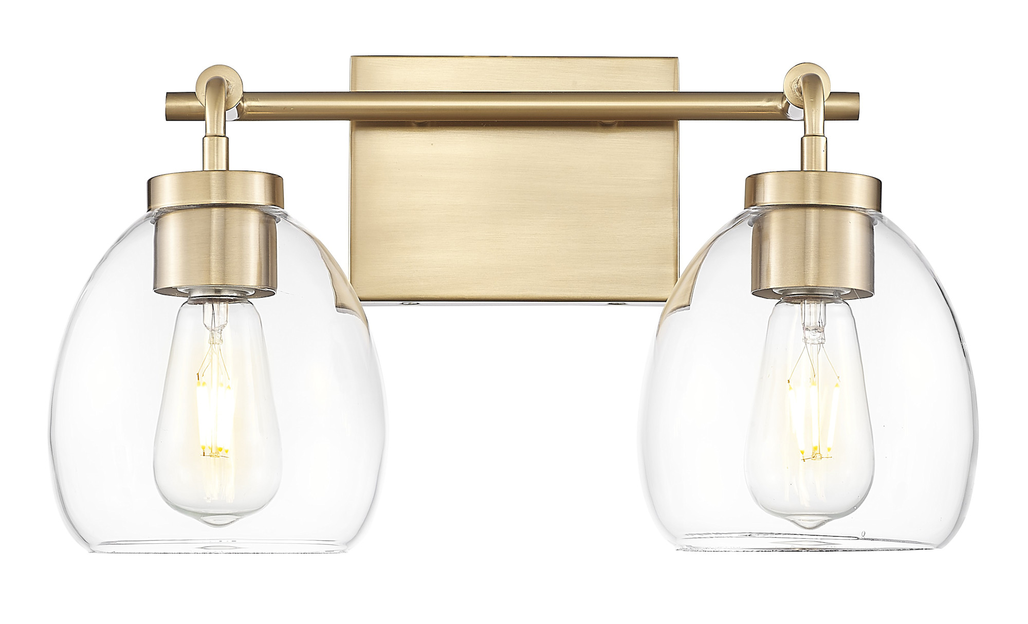 Photos - Chandelier / Lamp Dawes Acclaim Lighting IN40061  2 Light 16" Wide Vanity Light with Clear Glass Shades Brass Indoor Lighting Bathroom Fixtures 