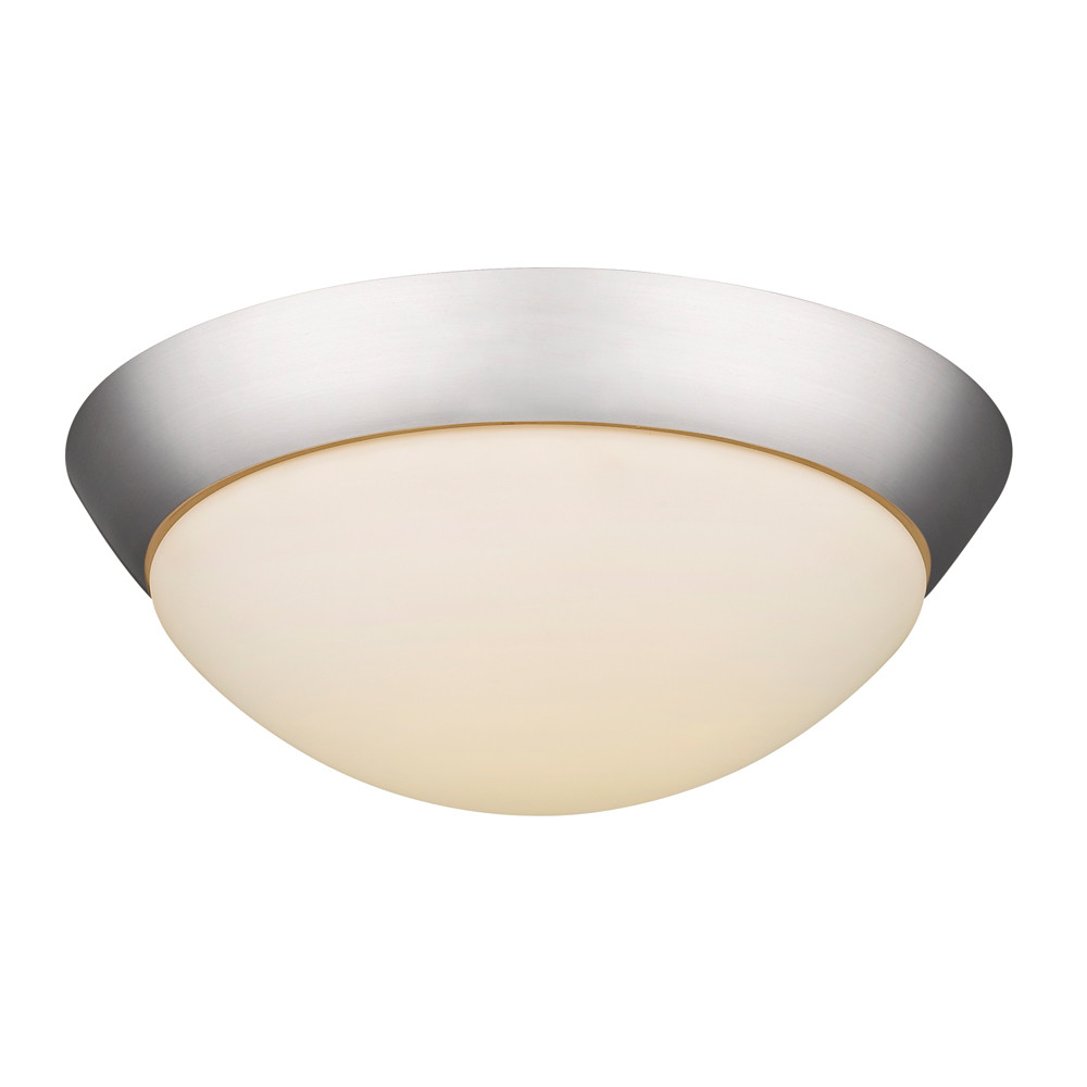 Photos - Chandelier / Lamp Acclaim Lighting IN51394 Single Light 13" Wide LED Flush Mount Ceiling Fixture with Satin Opal Glass Shade Satin Nickel Indo