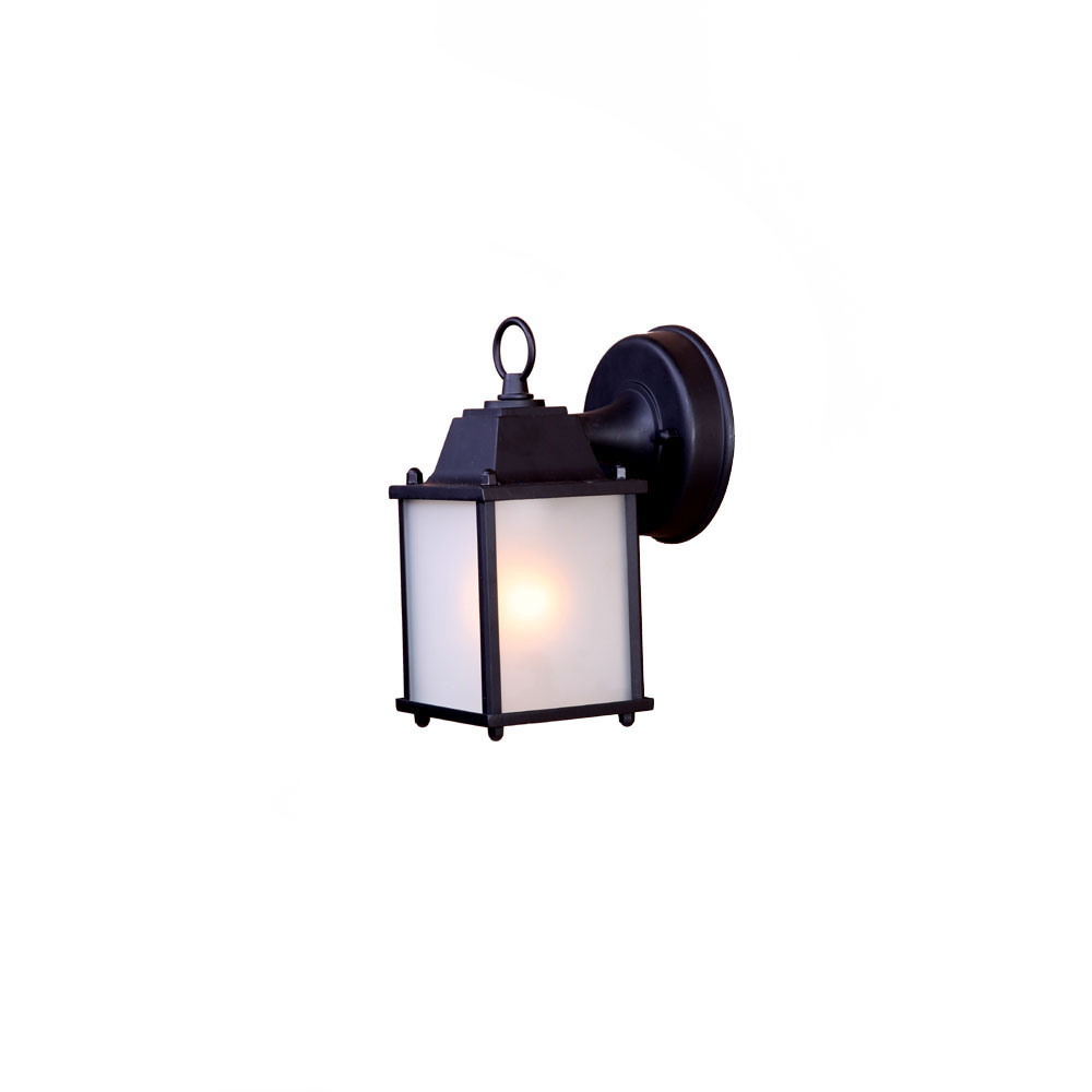Photos - Floodlight / Street Light Choice Acclaim Lighting 5001 Builder's  1 Light 8" Height Outdoor Wall Sconce Matte Black / Frosted Seeded Glass Outdoor Ligh 