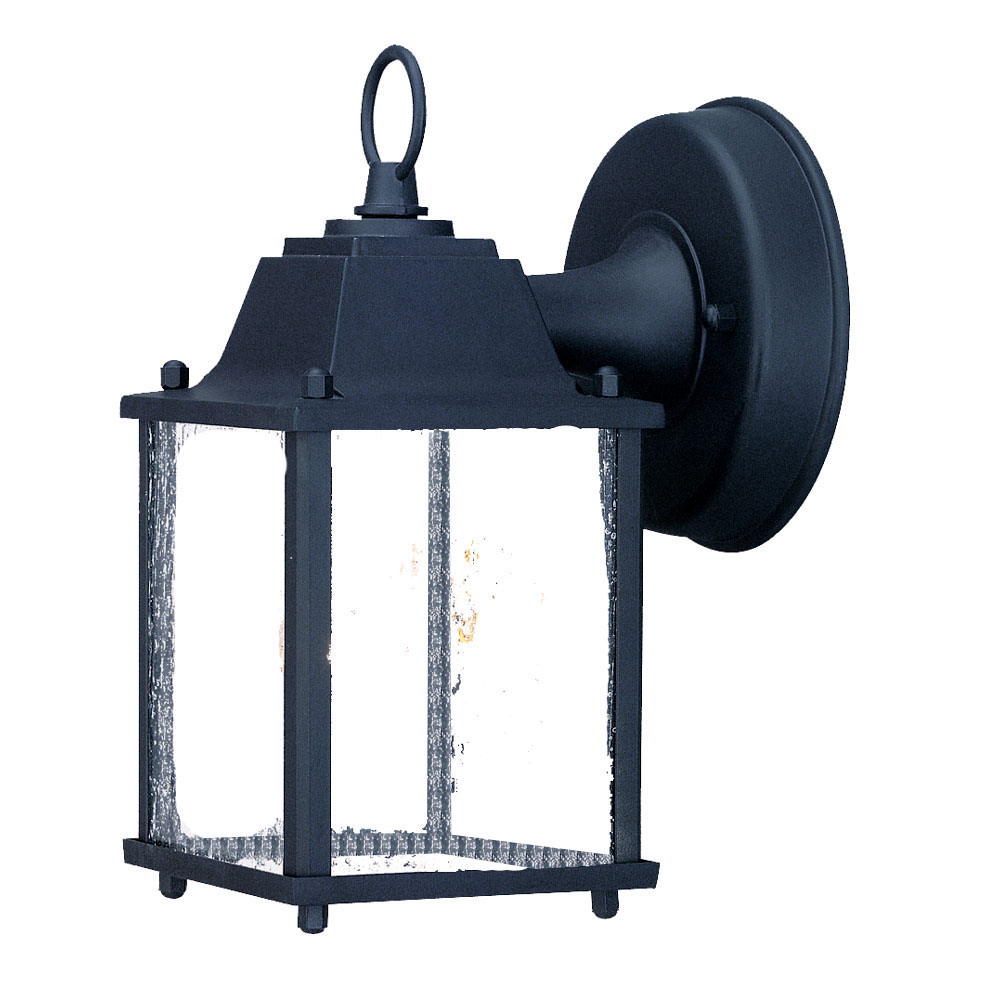 Photos - Floodlight / Street Light Choice Acclaim Lighting 5001 Builder's  1 Light 8" Height Outdoor Wall Sconce Matte Black / Clear Seeded Glass Outdoor Lighti 