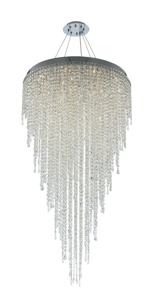 Photos - Chandelier / Lamp Allegri 028257-FR001 Tenuta 16 Light 32" Wide Crystal Chandelier Polished Chrome Indoor Lighting Chandeliers 028257-010-FR00 