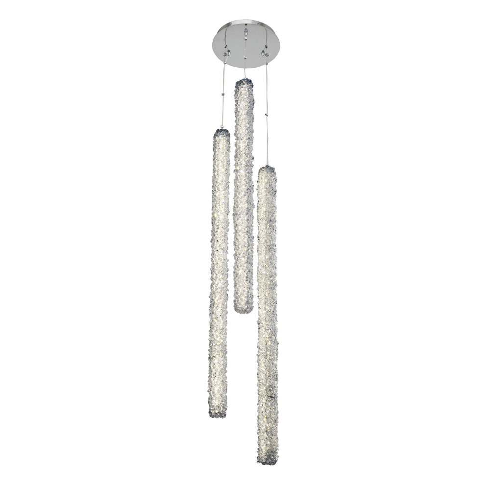 Photos - Chandelier / Lamp Allegri 035551-FR001 Lina 3 Light 12" Wide LED Multi Light Pendant with Firenze Crystal Chrome Indoor Lighting Pendants 0355 