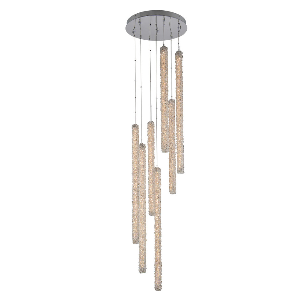 Photos - Chandelier / Lamp Allegri 35558 Lina 7 Light 24" Wide LED Crystal Multi Light Pendant Polished Chrome / Clear Firenze Indoor Lighting Pendants 