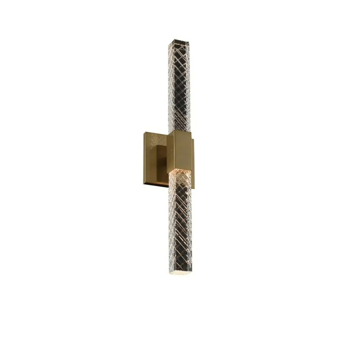 Photos - Chandelier / Lamp Allegri 034921-FR001 Apollo 2 Light 22" Tall ADA LED Wall Sconce with Firenze Crystal Brushed Champagne Gold Indoor Lighting 