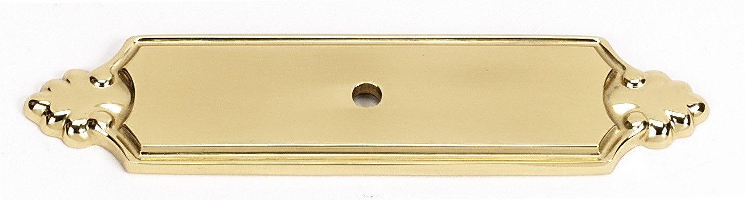Photos - Furniture Hardware Bella Baby Happy Alno A1454 Bella 4-1/4" Traditional Solid Brass Cabinet Knob Backplate Polished Brass Cabinet Hardware Cabinet Hardware Back 