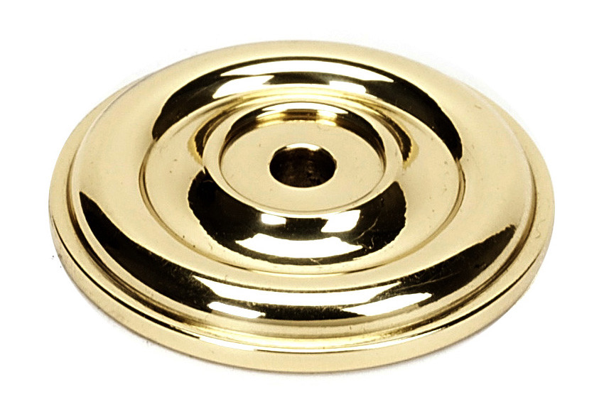 Photos - Furniture Hardware Bella Baby Happy Alno A1460 Bella 1-3/8" Round Solid Brass Cabinet Knob Backplate Polished Brass Cabinet Hardware Cabinet Hardware Backplates 
