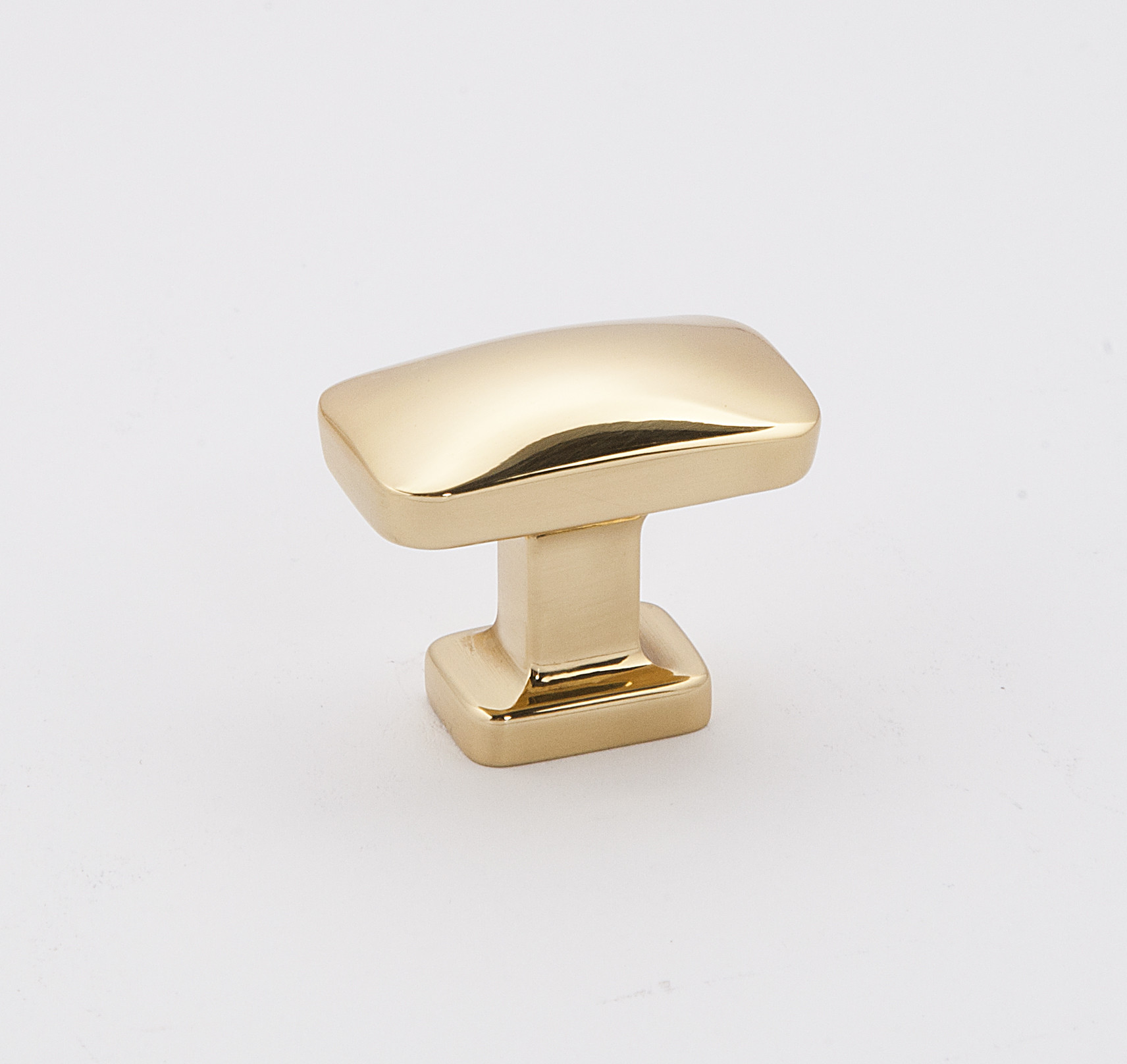 Photos - Furniture Hardware Alno A252-14 Cloud 1-1/4" Rectangular Modern Convex Solid Brass Cabinet Knob / Drawer Knob Polished Brass Cabinet Hardware K