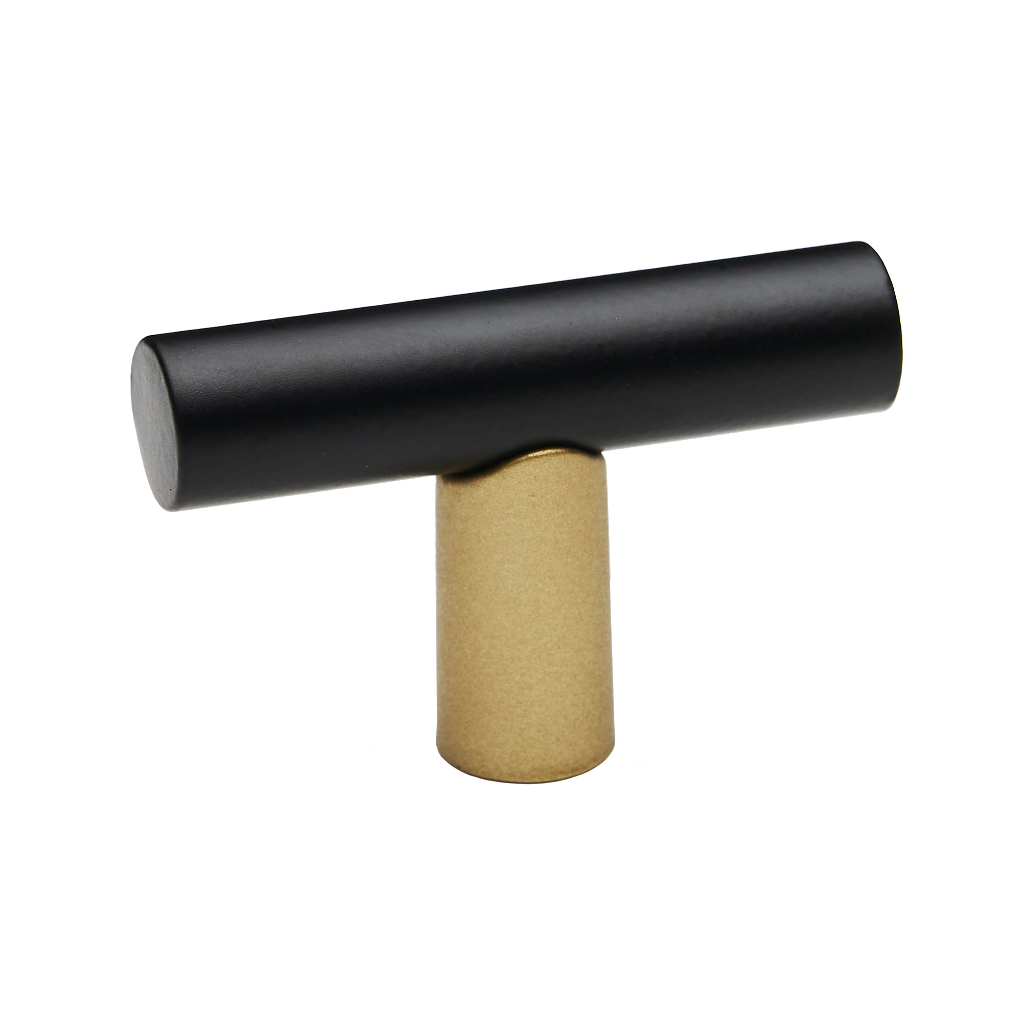 Photos - Furniture Hardware Vita Alno A2802  Bella 1-3/4" Modern Smooth T Bar Cabinet Knob / Drawer Bar Knob - Made in Italy Champagne / Matte Black Cabi 