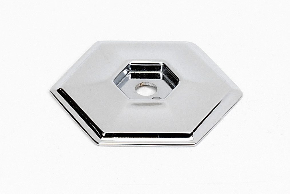 Photos - Furniture Hardware SOLID Alno A426 Nicole 1-1/2" Geometric  Brass 6 Side Cabinet Knob Backplate Polished Chrome Cabinet Hardware Cabinet Hardwar 