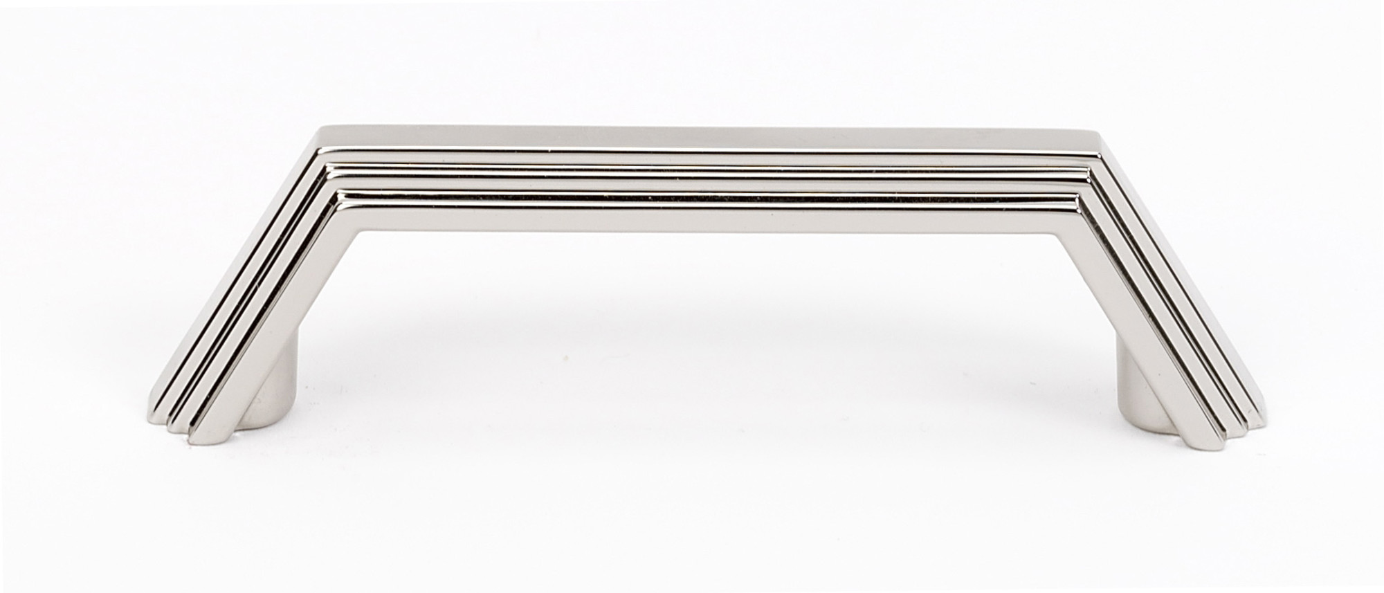 Photos - Furniture Hardware Modern Alno A427-3 Nicole 3" Center to Center  Angle Ridged Cabinet Handle / Drawer Pull Polished Nickel Cabinet Hardware Pul 