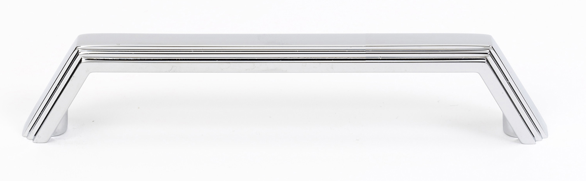 Photos - Furniture Hardware Modern Alno A427-4 Nicole 4" Center to Center  Angled Ridged Solid Brass Cabinet Handle / Drawer Pull Polished Chrome Cabinet 