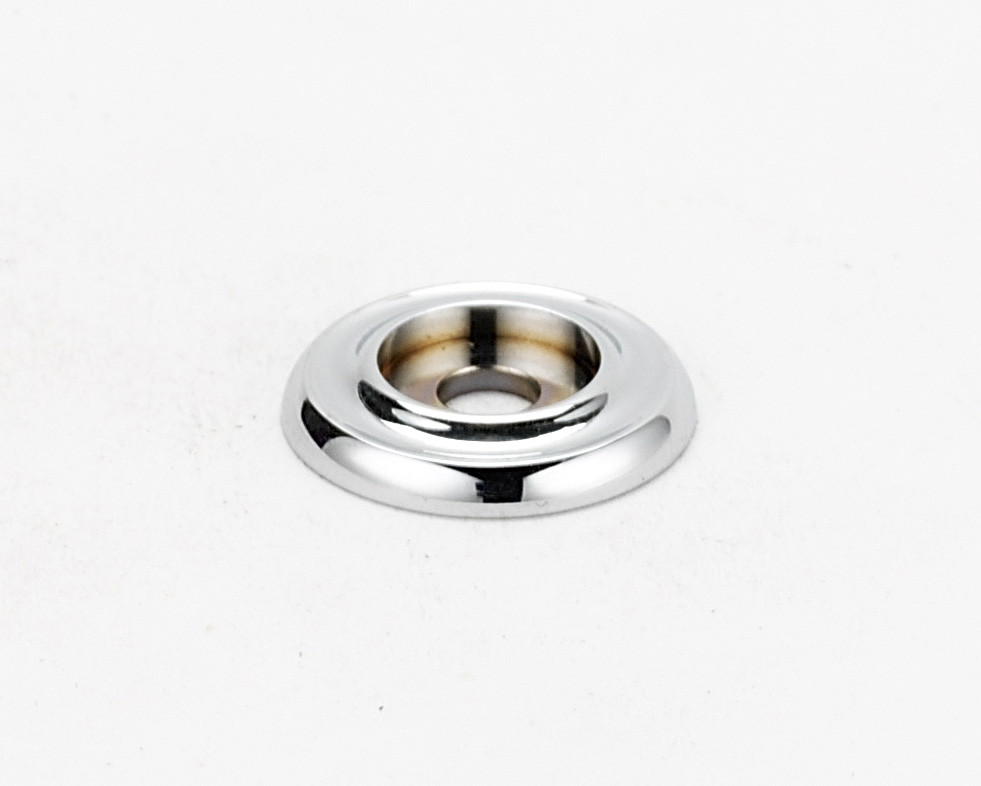 Photos - Furniture Hardware Round Alno A615-34 Traditional 3/4"  Solid Brass Ring Cabinet Knob Backplate Polished Chrome Cabinet Hardware Cabinet Hardwar 