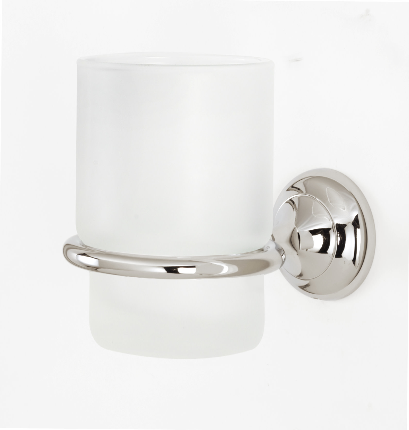Photos - Toothbrush Holder NICKEL Alno A6670 Royale 5" Wall Mounted Bathroom Frosted Glass Tumbler with Brass Mounting Bracket Polished  Bathroom Hardwa 