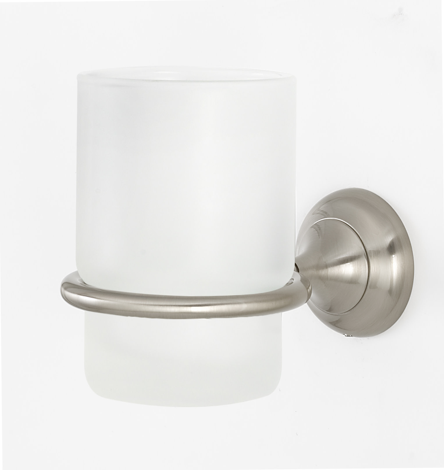 Photos - Toothbrush Holder NICKEL Alno A6670 Royale 5" Wall Mounted Bathroom Frosted Glass Tumbler with Brass Mounting Bracket Satin  Bathroom Hardware 