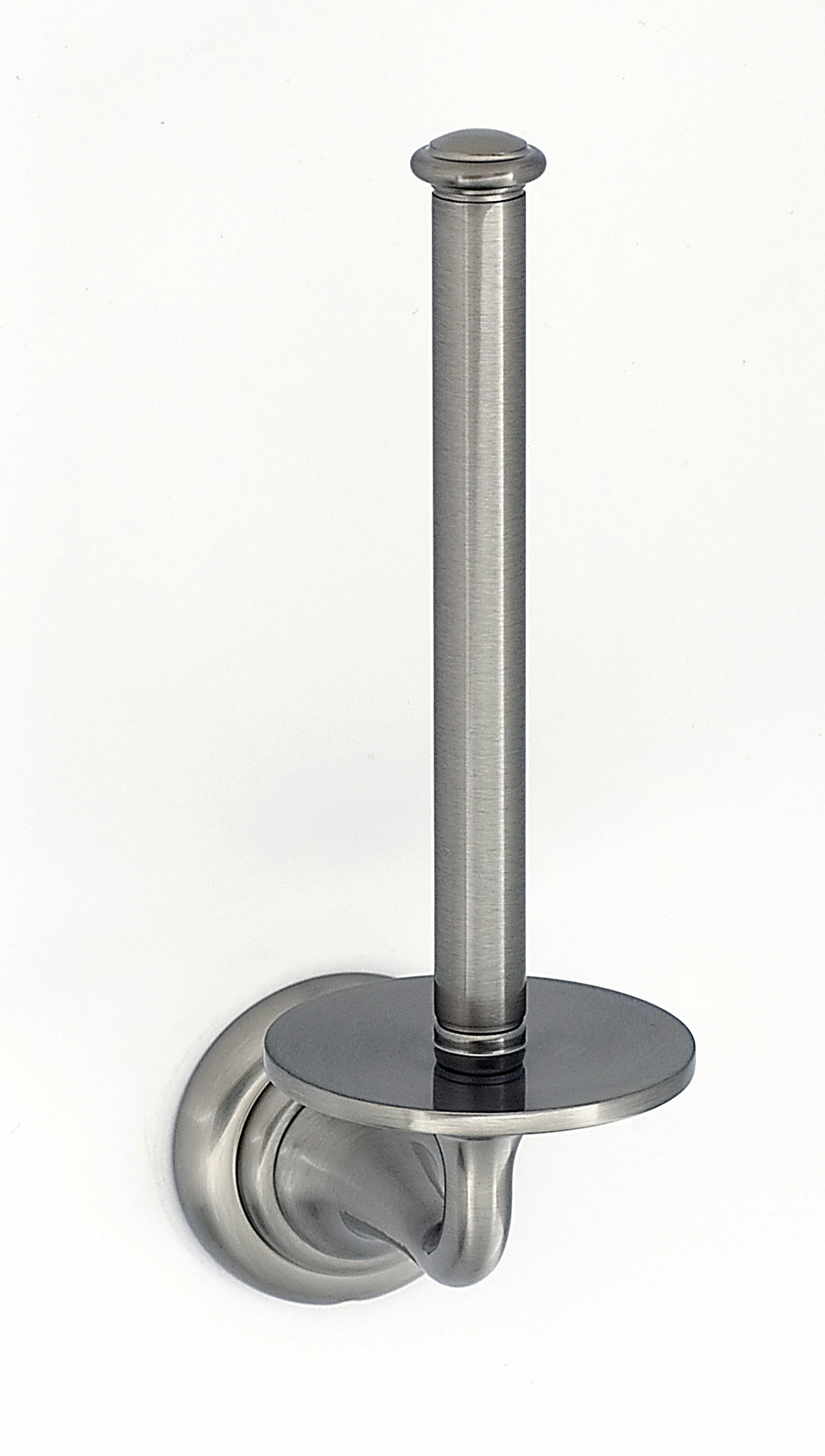 Photos - Toilet Paper Holder SOLID Alno A6767 Charlie's 6-3/4" Tall Vertical Drop Down Slide Single Post  Brass Toilet Tissue Paper Holder Satin Nickel Ba 