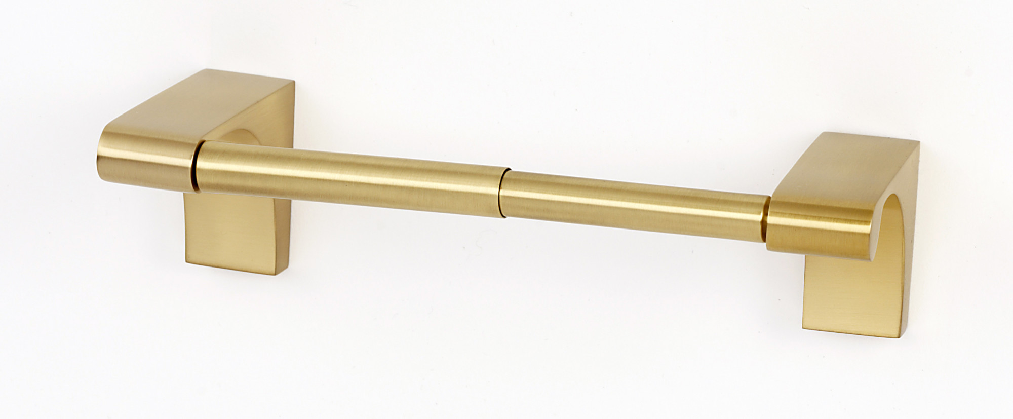 Photos - Toilet Paper Holder Luna Alno A6860  6-1/4" Modern Designer Double Post Solid Brass Spring Rod  Satin Brass Bathroom Hardware 