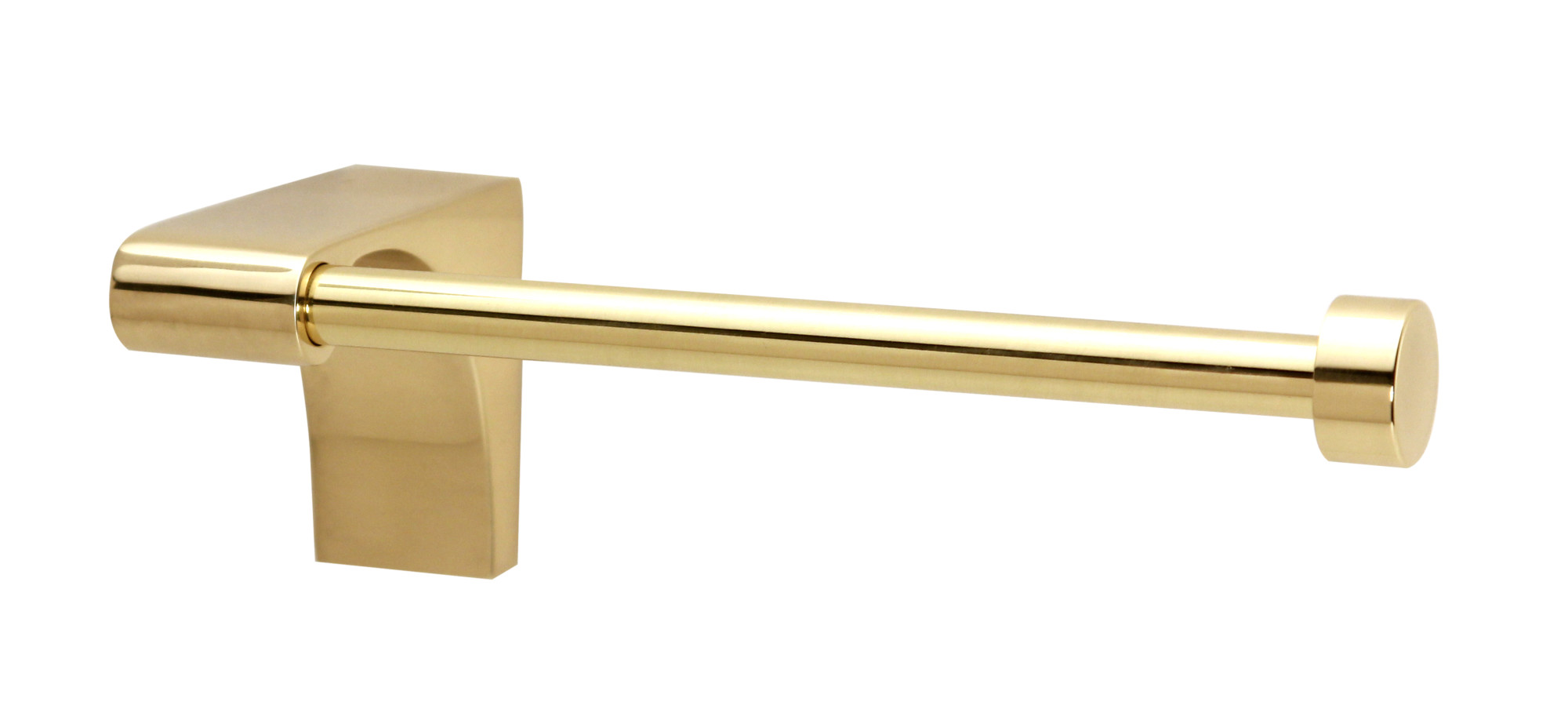 Photos - Toilet Paper Holder Luna Alno A6866L  6-1/8" Wide Left Mount Solid Brass Single Post Slide On  Polished Brass Bathroom Hardwar 