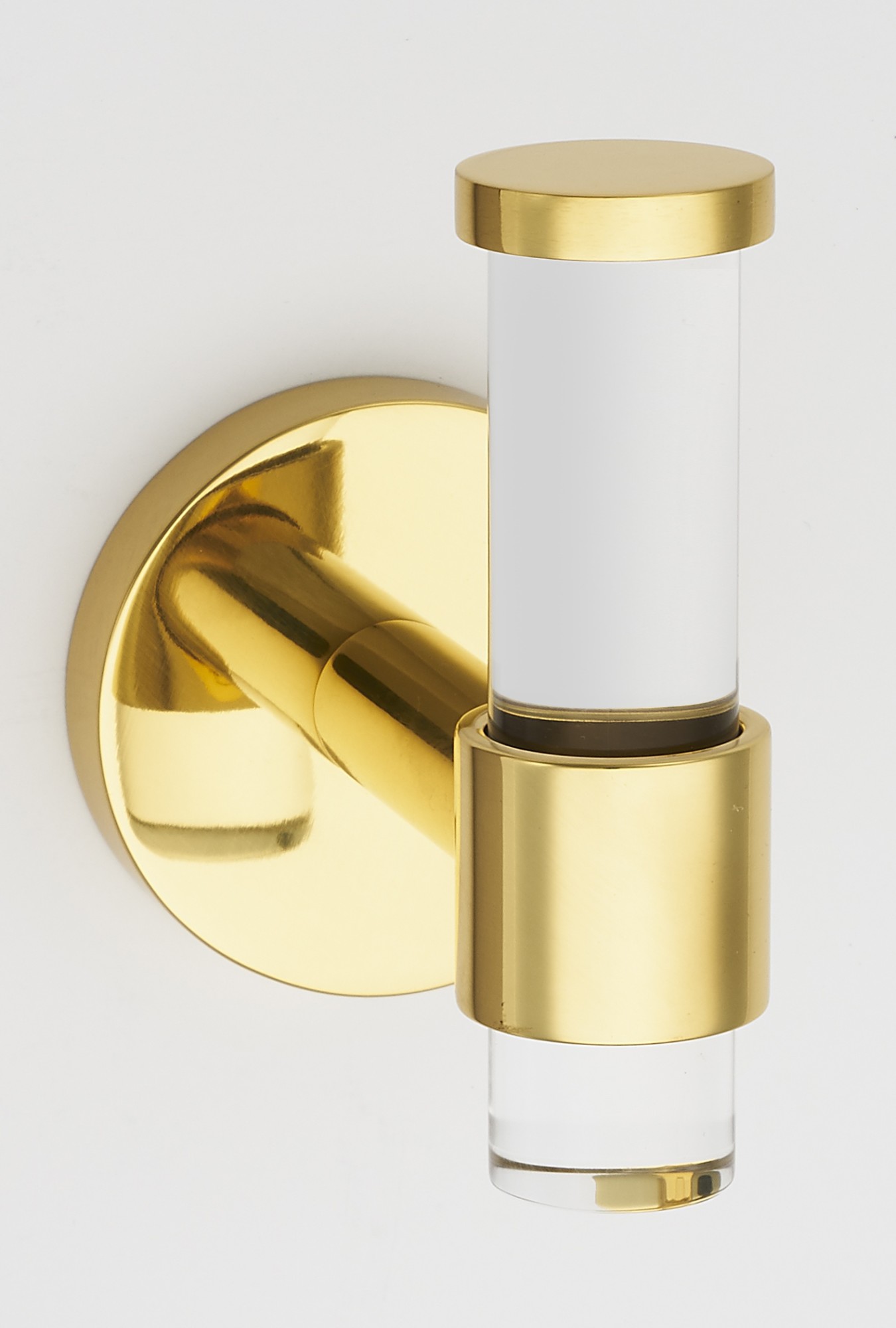 Photos - Towel Holder ROBE Alno A7281 Contemporary Acrylic 2"W Single Bathroom  / Towel Wall Hook with Solid Brass Mount Unlacquered Brass Bathroom 