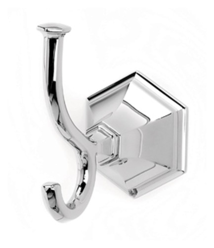 Photos - Towel Holder SOLID Alno A7799 Nicole 2-3/8" W Scroll Style Double Prong Single Wall Mount  Brass Bath Robe Towel Hook with Backplate Polis 
