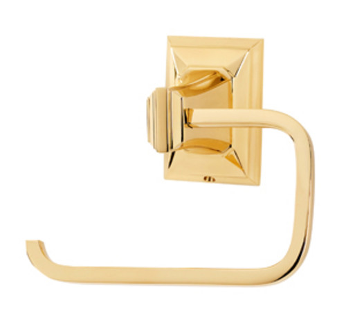 Photos - Toilet Paper Holder Wide Alno A7966 Geometric Designer 5-3/8"  Single C-Post Slide On  Unlacquered Brass Bathroom Hardware and 