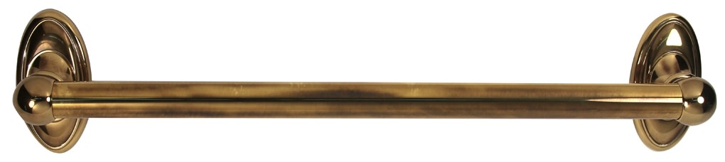 Alno A8022-18 Classic Traditional 18" Wide Single Rod Solid Brass 1" Thick Bathroom Towel Bar Polished Antique Bathroom Hardware and Accessories