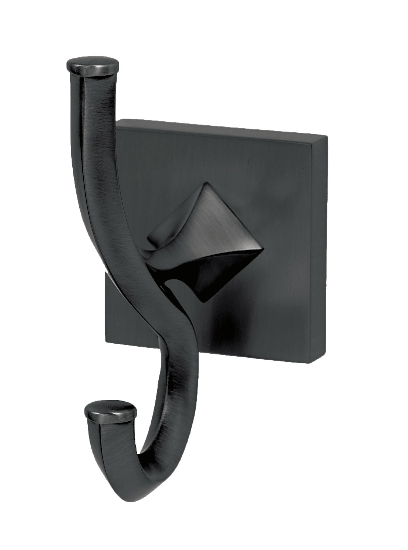 Photos - Towel Holder Wide Alno A8499 Contemporary II 2"  Solid Brass "J" Double Bathroom Towel Robe Hook Matte Black Bathroom Hardware and Accesso 