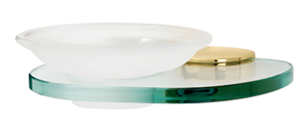 Photos - Soap Holder / Dispenser A&D Alno A8930 Euro Series Wall Mounted Frosted Glass Soap Dish with Brass Bracket and Glass Shelf Unlacquered Brass Bathroom Ha 