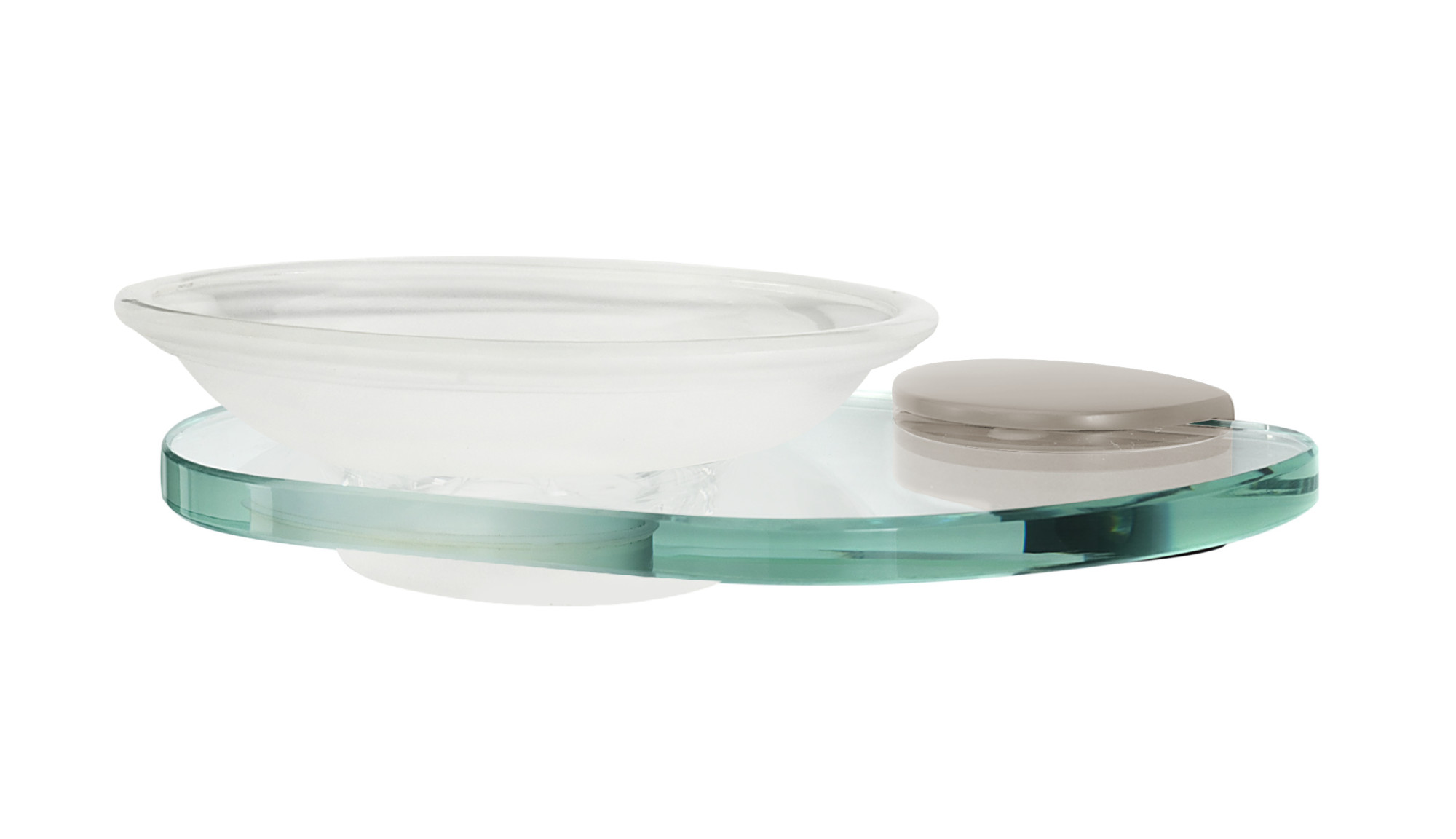 Photos - Soap Holder / Dispenser A&D Alno A8930 Euro Series Wall Mounted Frosted Glass Soap Dish with Brass Bracket and Glass Shelf Satin Nickel Bathroom Hardwar 