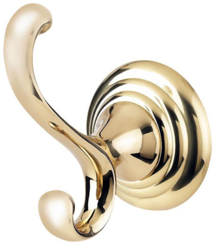 Photos - Towel Holder Embassy Alno A9099  2-5/8" Wide Traditional Scroll Double Bathroom Towel Robe Had Hook Polished Brass Bathroom Hardware and A 