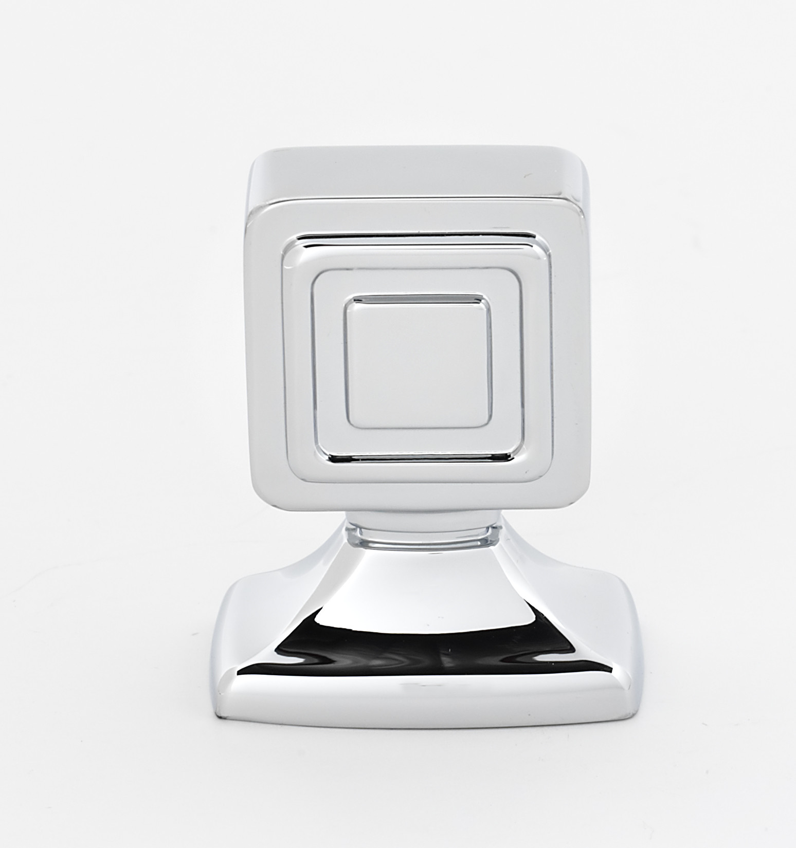 Photos - Furniture Hardware Cube Alno A986-1  1" Modern Glam Offset Square Rectangular Solid Brass Cabinet Knob / Drawer Knob Polished Chrome Cabinet Har 