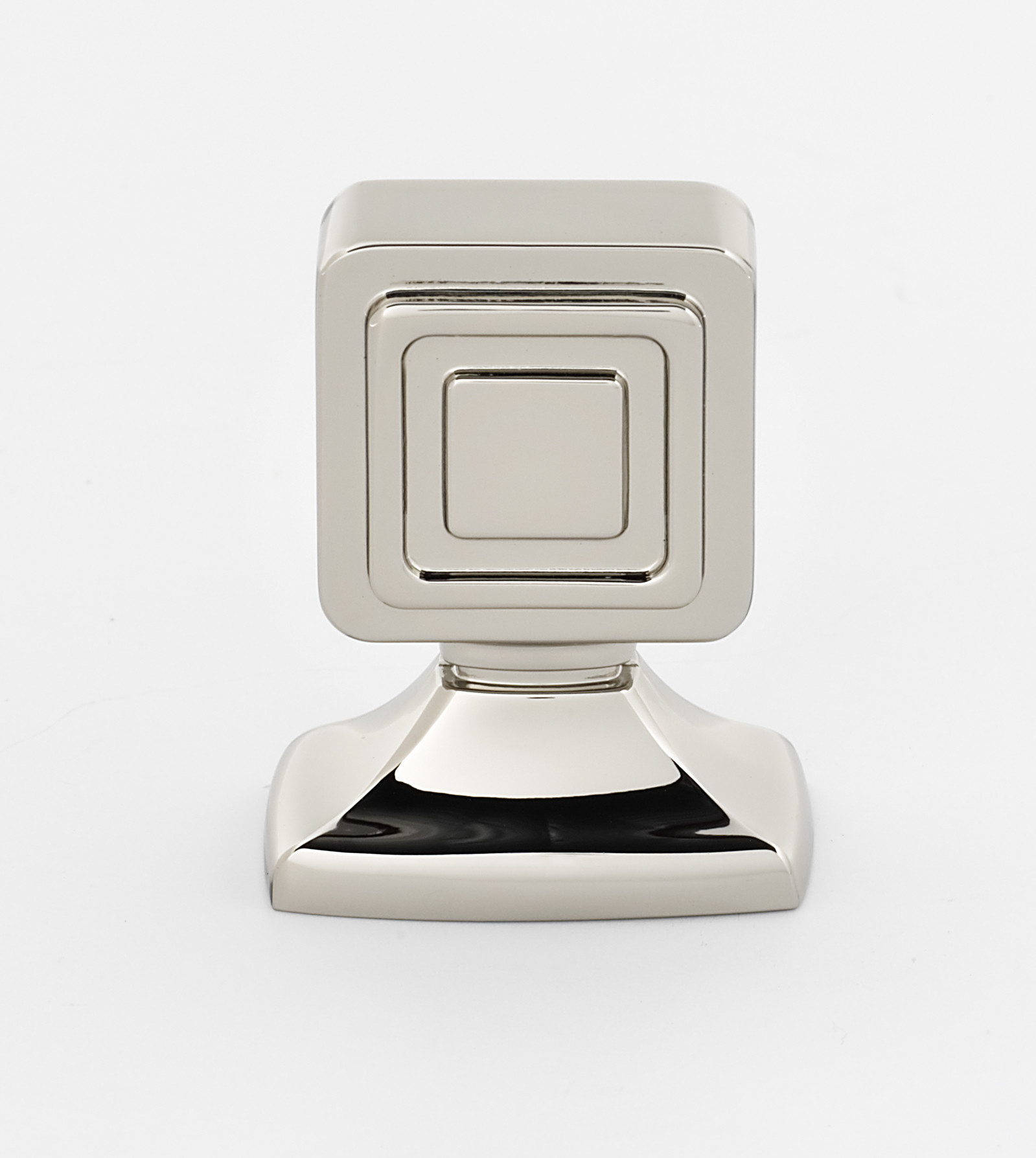 Photos - Furniture Hardware Alno A986-1 Cube 1" Modern Glam Offset Square Rectangular Solid Brass Cabinet Knob / Drawer Knob Polished Nickel Cabinet Har
