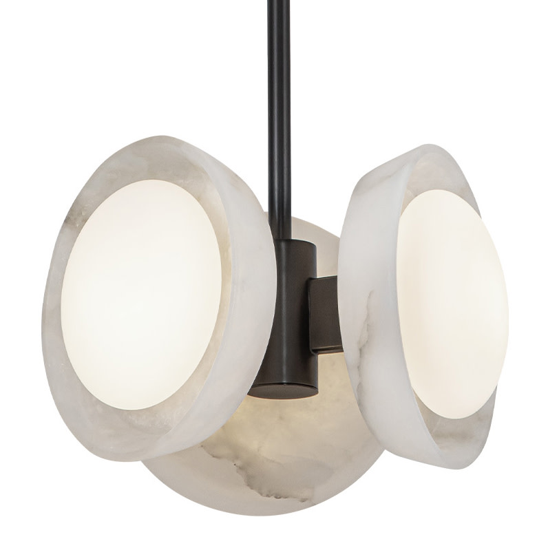 Photos - Chandelier / Lamp Wide Alora Lighting PD320313 Alonso 13"  LED Pendant with Opal Glass Inner and Alabaster Outer Shades Urban Bronze / Alabaste 