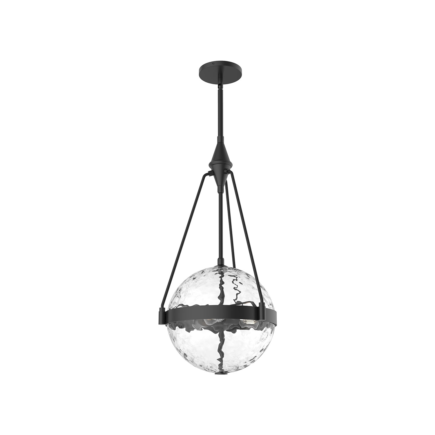 Photos - Chandelier / Lamp Alora Lighting PD406414 Harmony 14" Wide Pendant Matte Black / Clear Water Glass Indoor Lighting Pendants PD406414MBWC