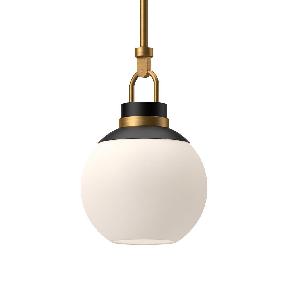 Photos - Chandelier / Lamp Wide Alora Lighting PD520512OP Copperfield 12"  Pendant with Opal Glass Shade Aged Gold Indoor Lighting Pendants PD520512AGOP 