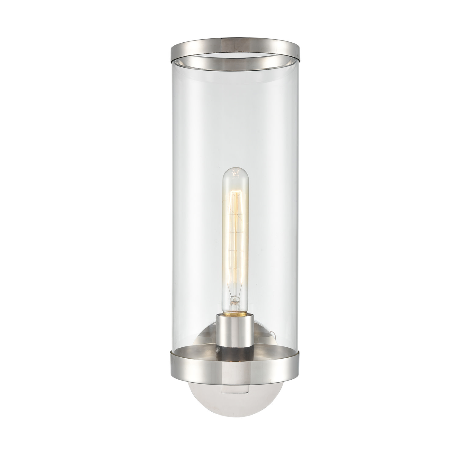 Photos - Chandelier / Lamp Alora Lighting WV311601CG Revolve II 17" Tall Bathroom Sconce Polished Nickel Indoor Lighting Bathroom Fixtures Bathroom Sco