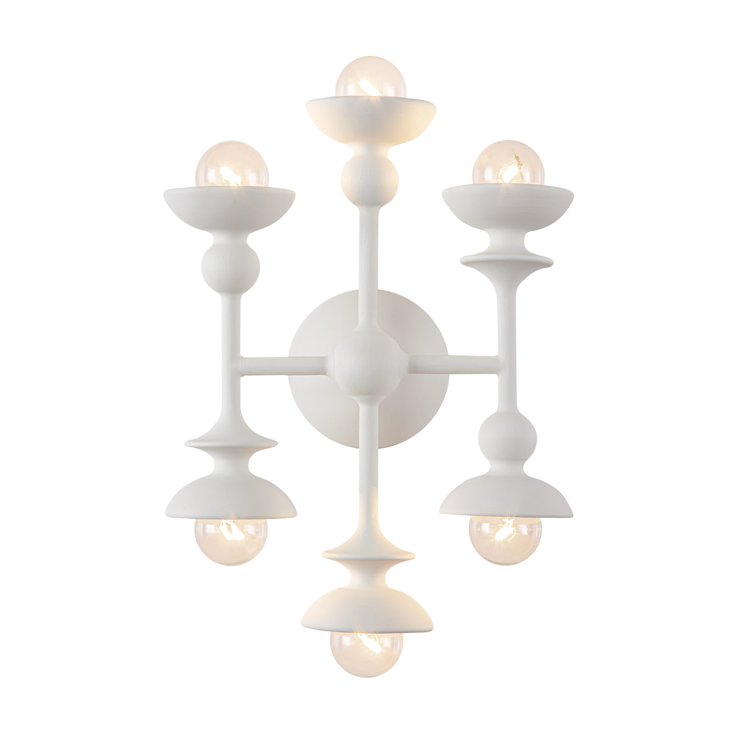 Photos - Chandelier / Lamp Alora Lighting WV328611 Cadence 6 Light 14" Tall Wall Sconce Antique White Indoor Lighting Wall Sconces WV328611AW