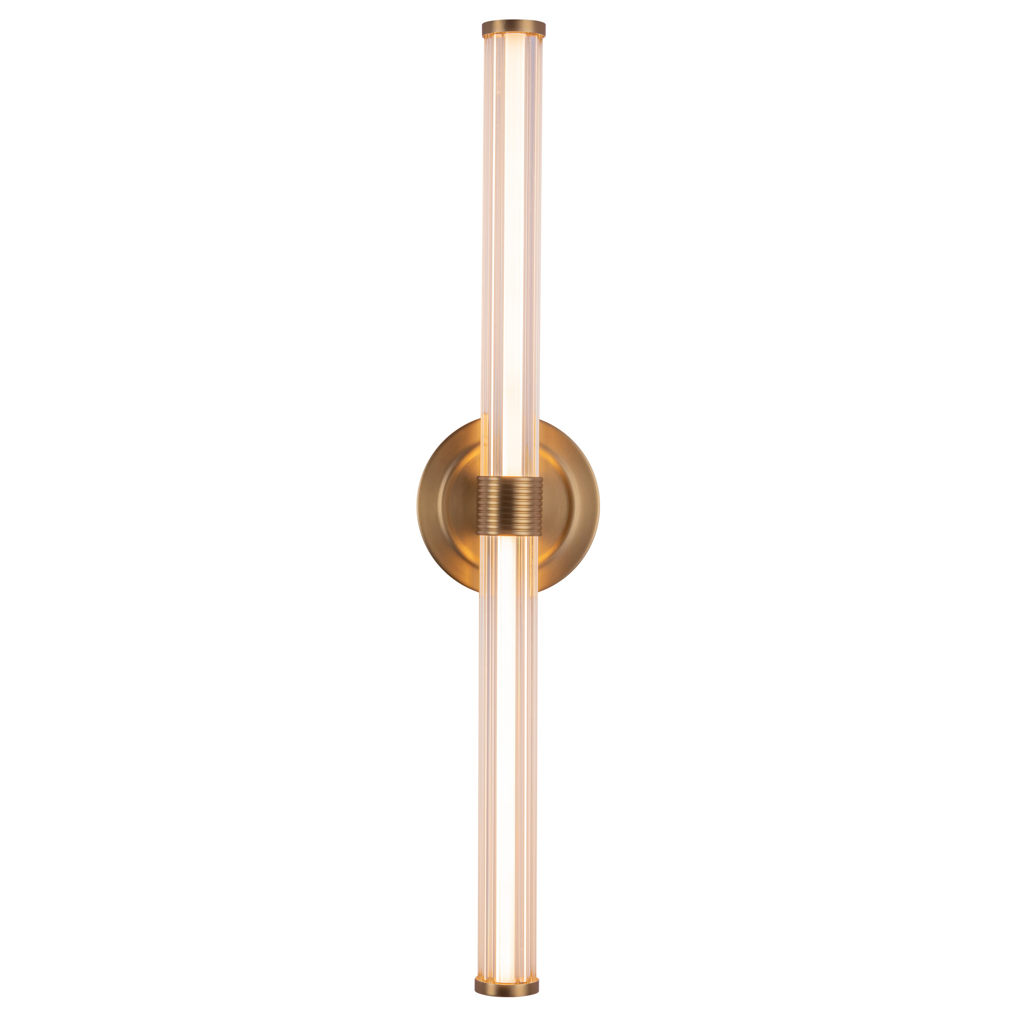 Photos - Chandelier / Lamp Alora Lighting WV509024-UNV Elsie 2 Light 24" Tall LED Bath Bar Brushed Gold Indoor Lighting Bathroom Fixtures Bath Bar WV50