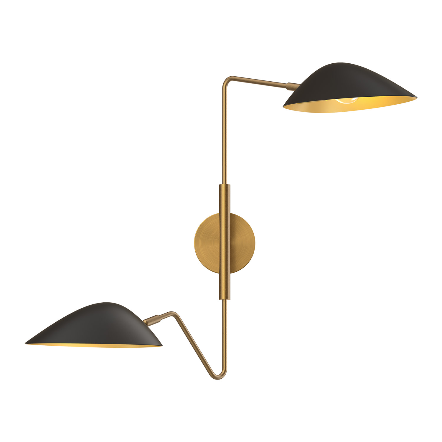 Photos - Chandelier / Lamp Oscar Alora Lighting WV550224 2 Light 24" Tall Wall Sconce Matte Black / Aged Gold Indoor Lighting Wall Sconces WV550224MBAG